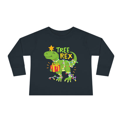 Christmas Tree Rex Toddler Long Sleeve Tee