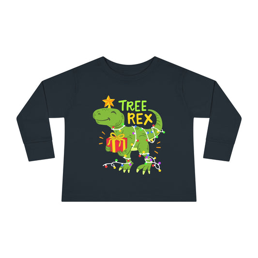 Christmas Tree Rex Toddler Long Sleeve Tee