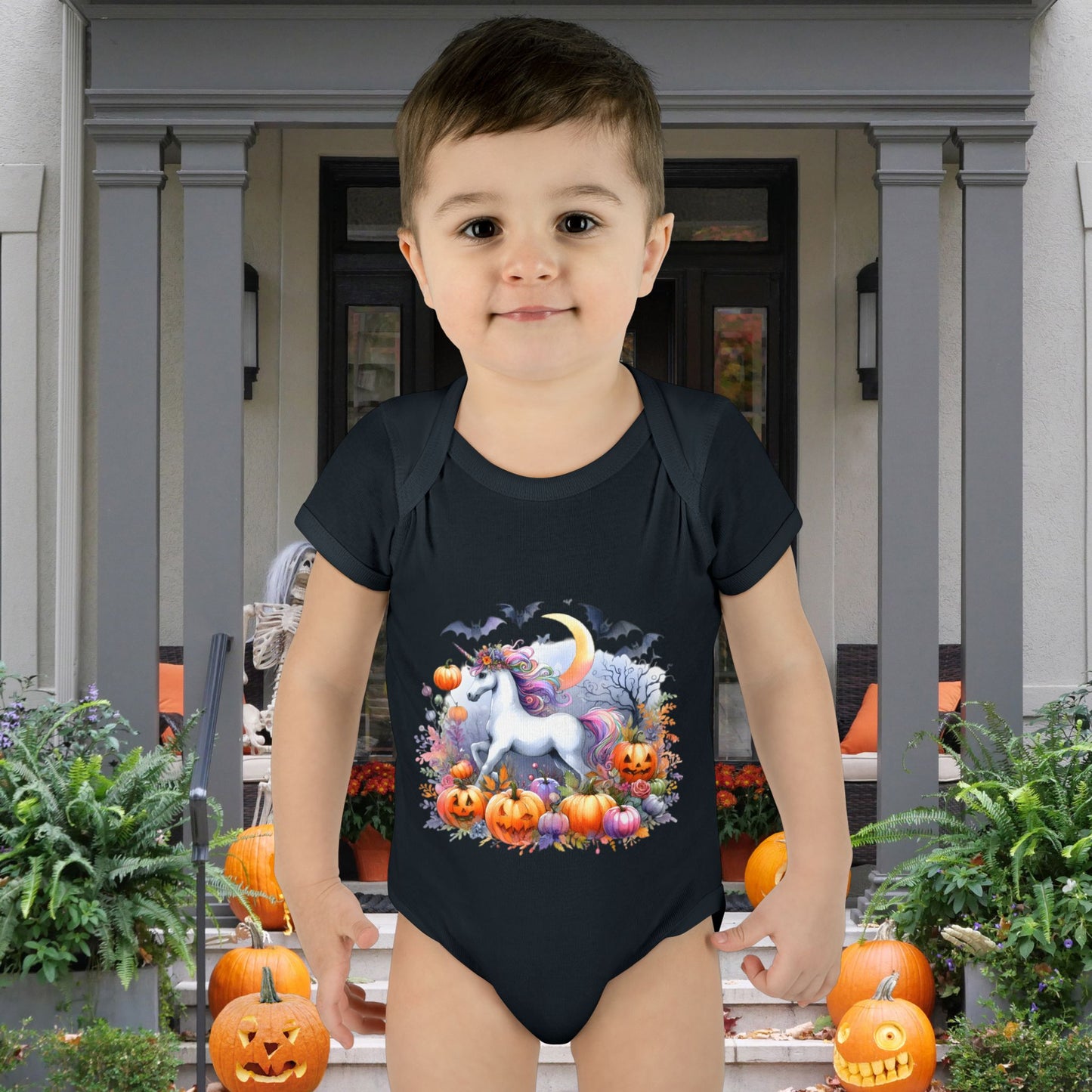 Halloween Unicorn Infant Baby Rib Bodysuit