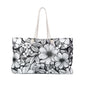 Black & White Forget-Me-Nots Weekender Bag