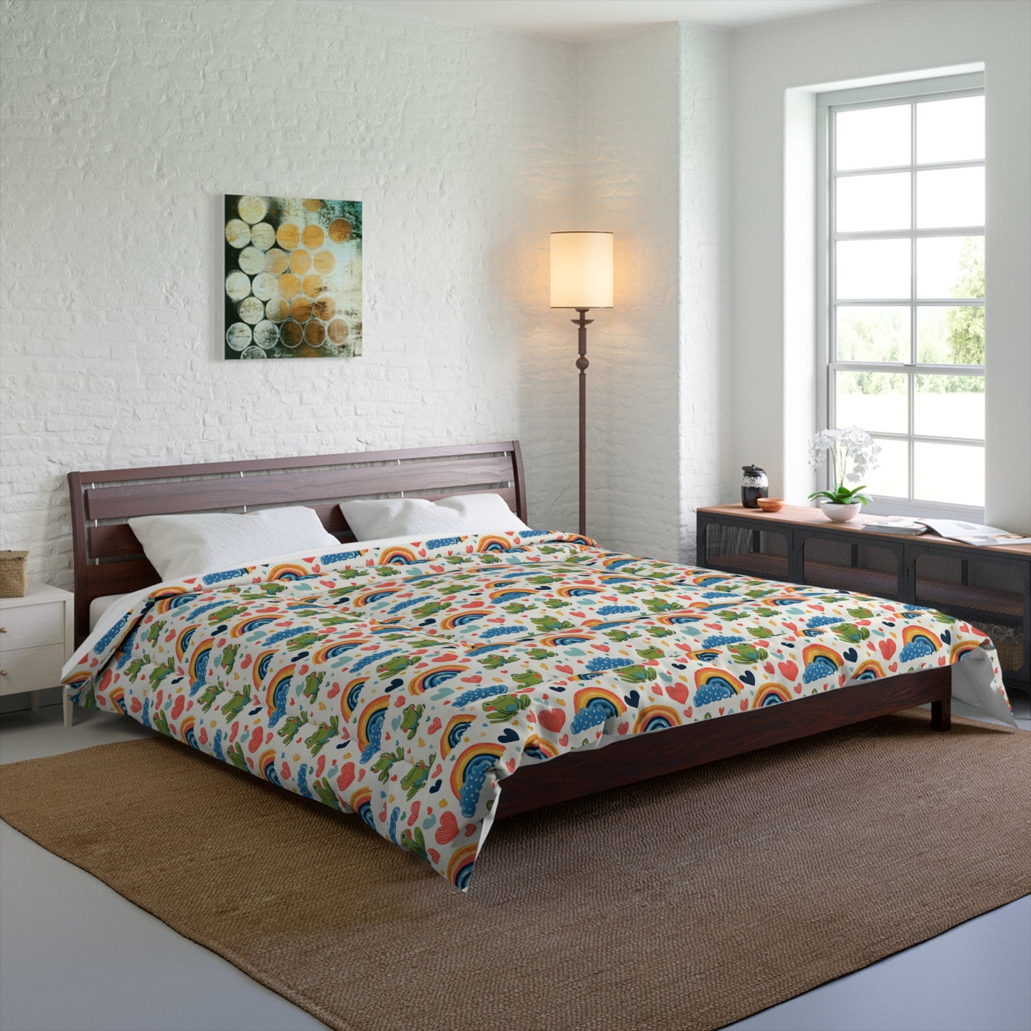 Ribbit Rainbows Comforter