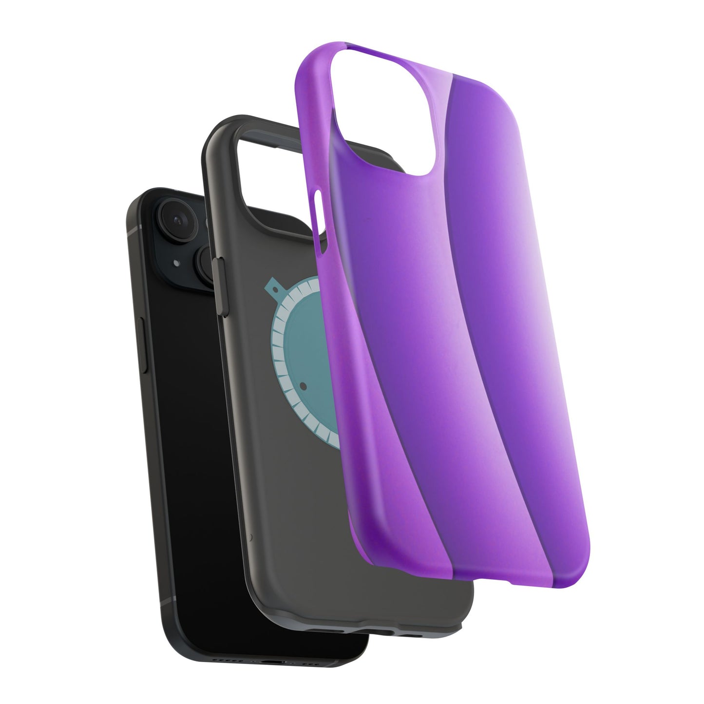 Purple Gradient Stripes MagSafe® Compatible Tough Case for iPhone