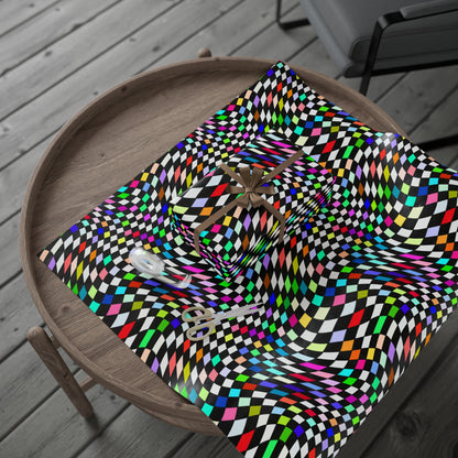 Warped Colorful Checkered Wrapping Paper