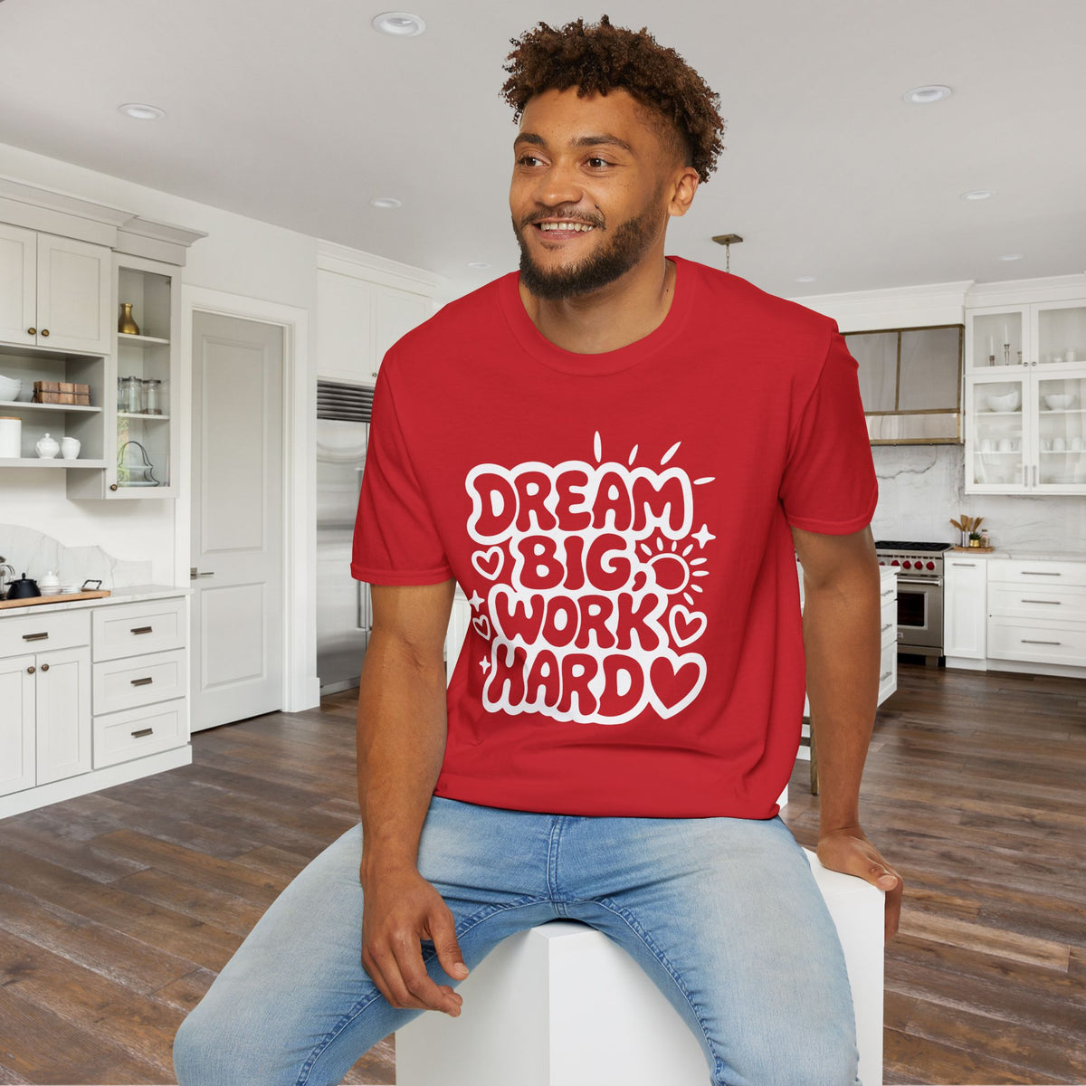 Dream Big Work Hard (Hearts) Adult T-shirt
