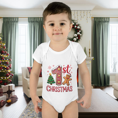 My First Christmas (Gingerbread Man) Infant Baby Rib Bodysuit