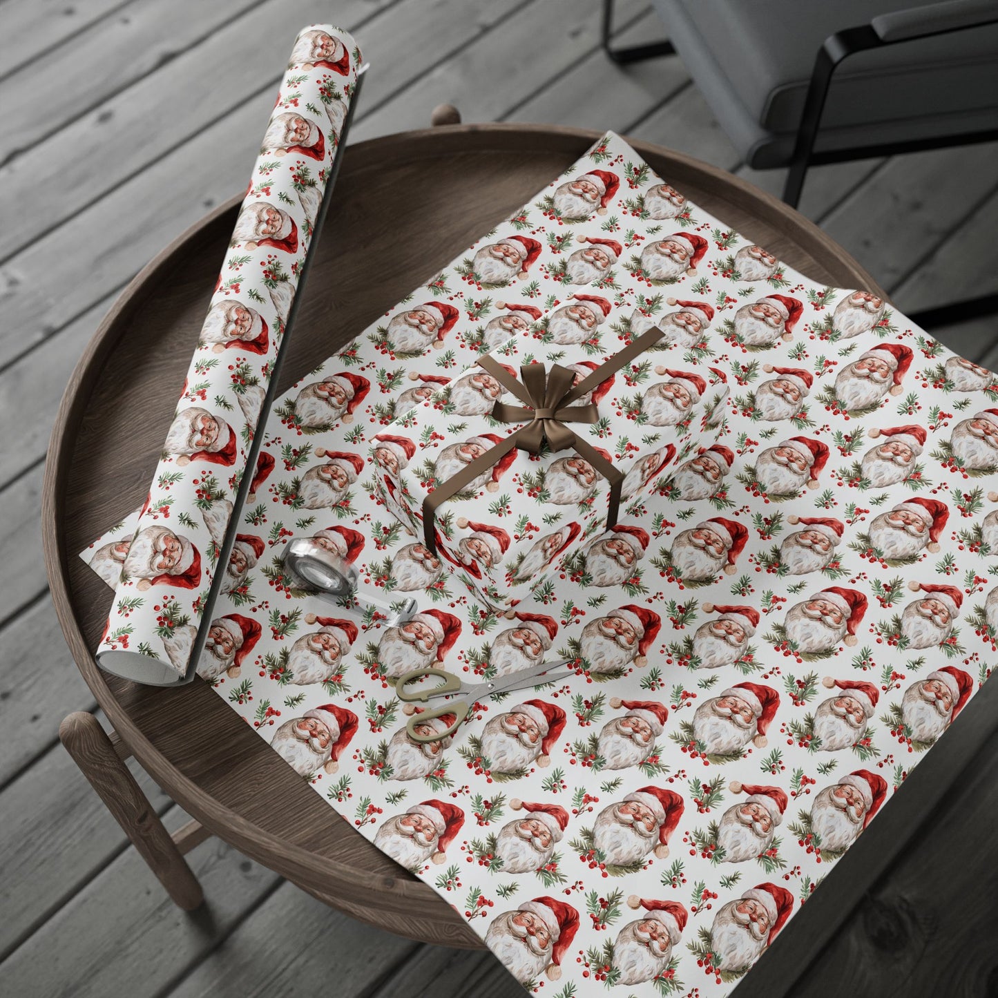 Berry Merry Santa Wrapping Paper