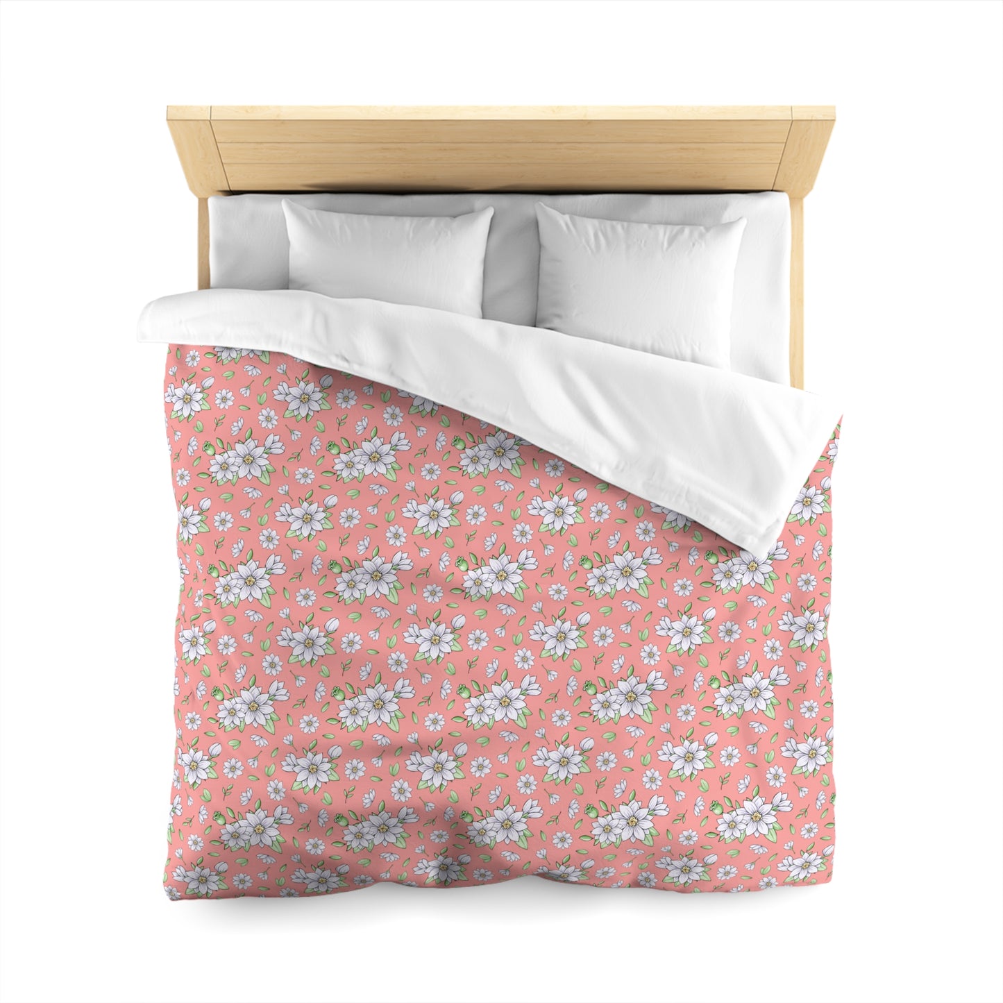 Jasmine Blush Garden Microfiber Duvet Cover