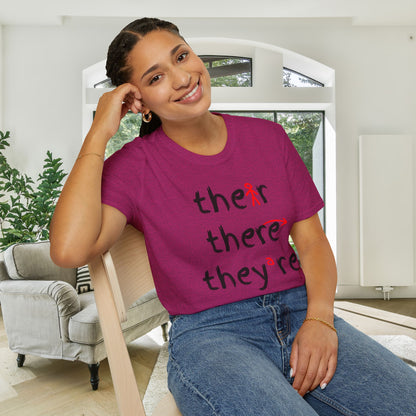 Their There They're Grammar Adult T-shirt