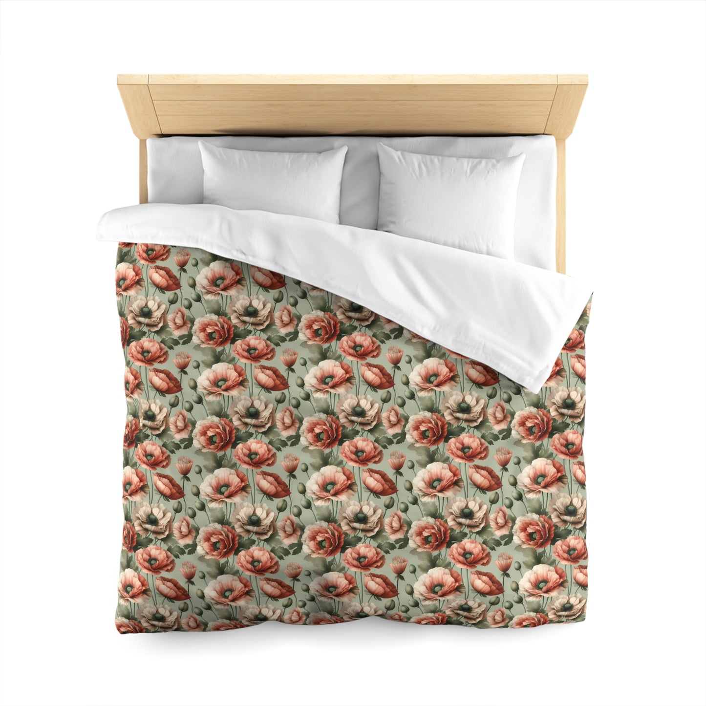 Blushing Poppy Microfiber Duvet Cover