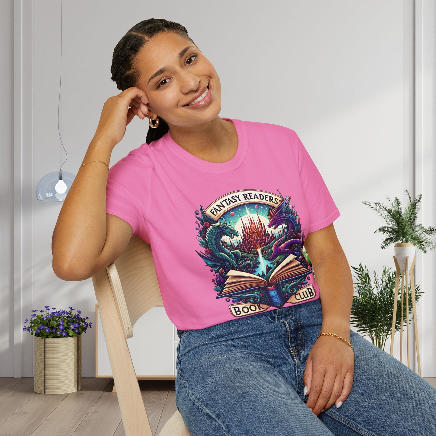 Fantasy Readers Book Club (Dragons) Adult T-shirt