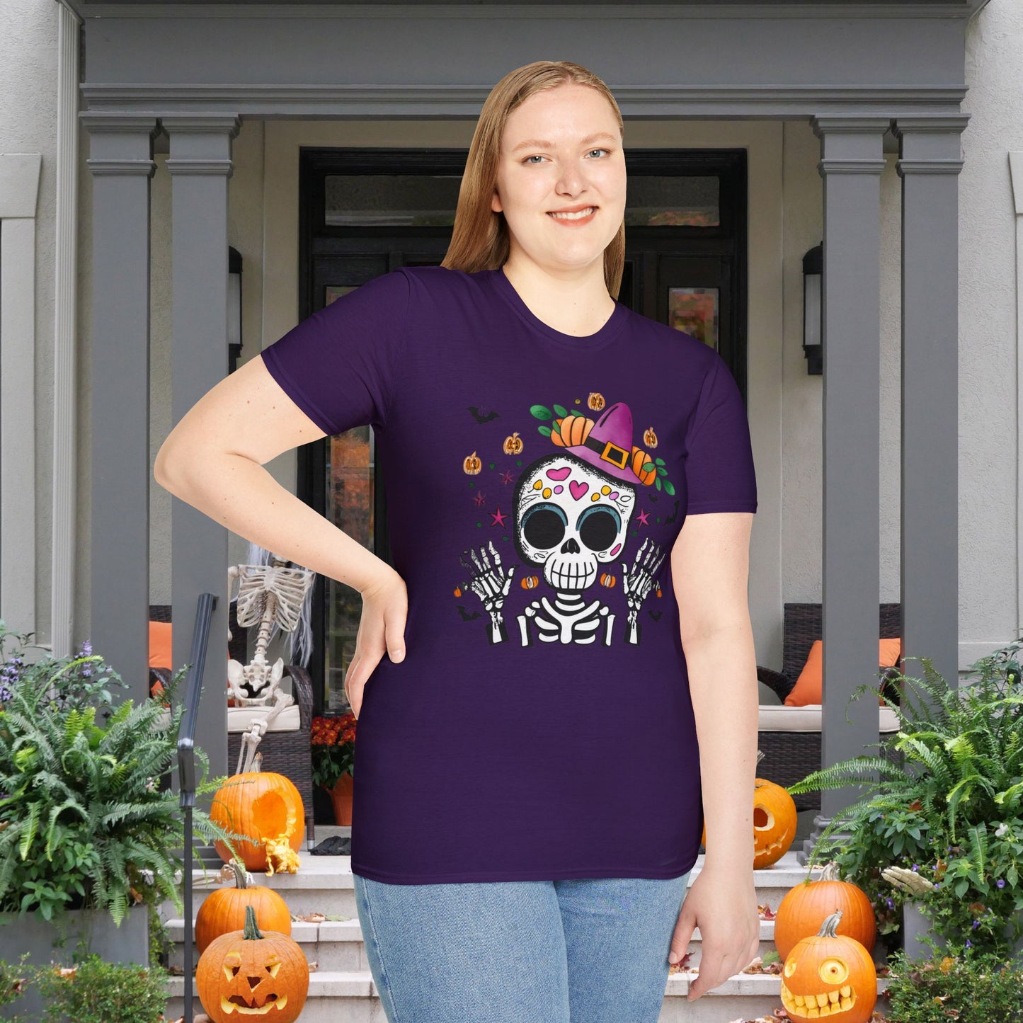 Dios de Muertos Skull Adult T-shirt