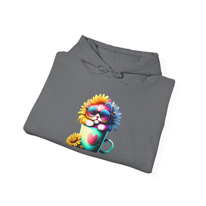 Cute Sunflower Kitten Heavy Blend™ Hooded Sweatshirt