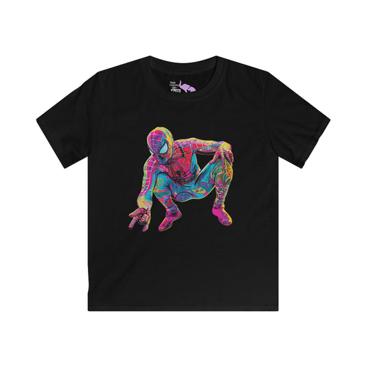 Colorful Spiderman Youth Softstyle Tee