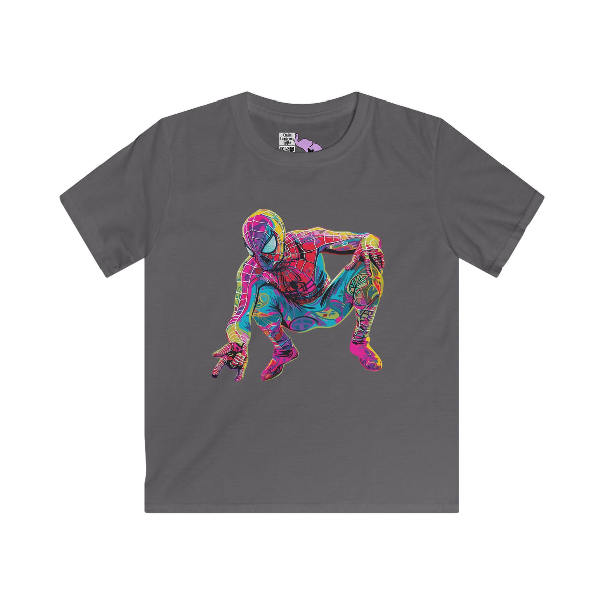 Colorful Spiderman Youth Softstyle Tee