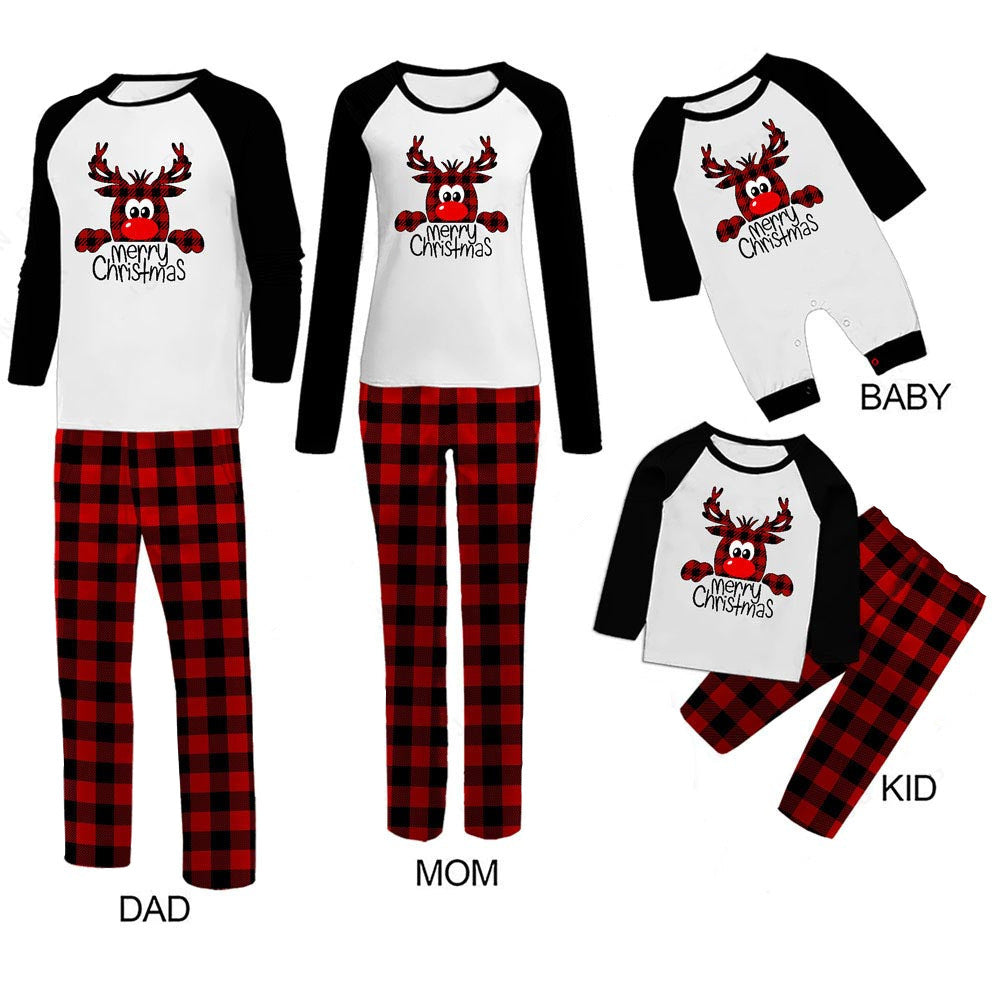 Merry Plaid Reindeer Family Pajamas