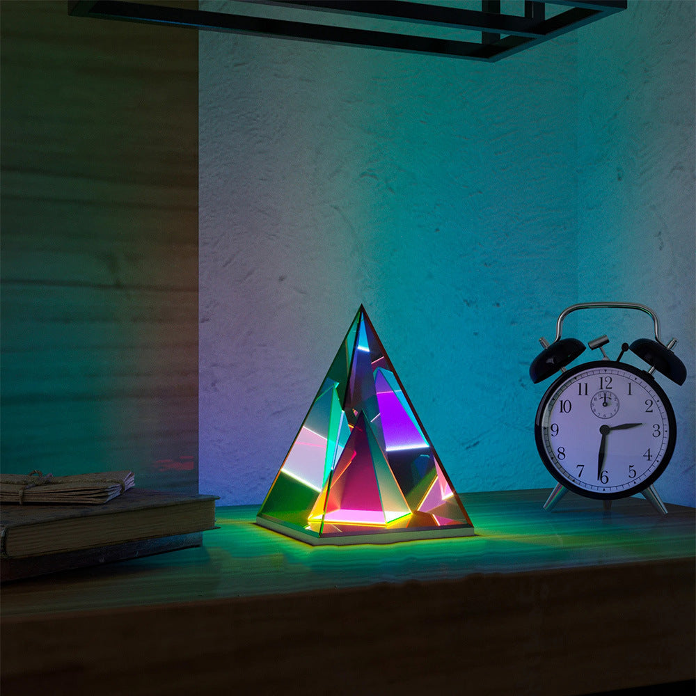 Acrylic Cube/Pyramid Reflective LED Lamp Box