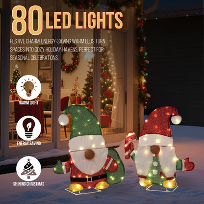 Festive Gnome Glow Christmas Lights Display