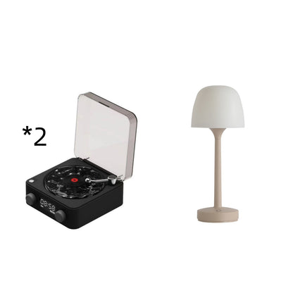 Retro Bluetooth Record Player Speaker with Rotating Water Ripple Light & White Noise Machine