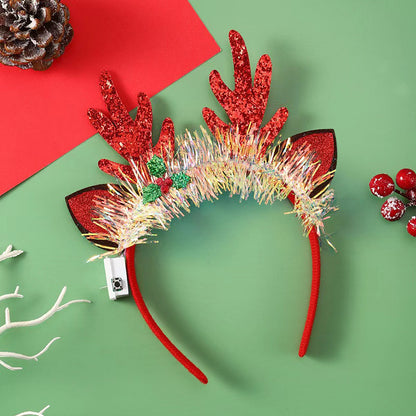 Christmas Tinsel Light-Up Headbands Variety