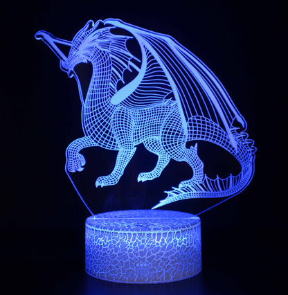 Acrylic Holographic Dinosaur/Dragon Lamp