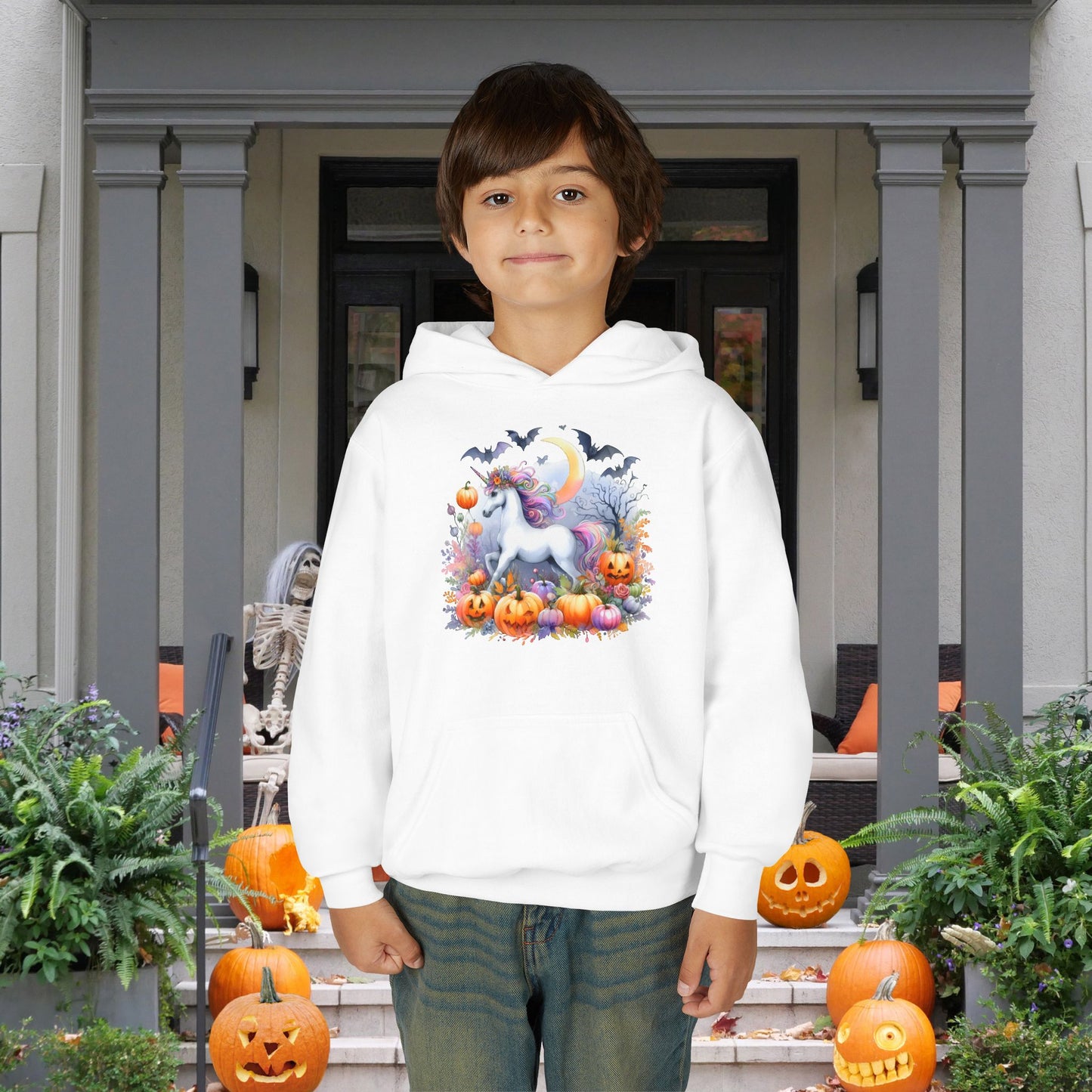 Halloween Unicorn Youth Heavy Blend Hoodie