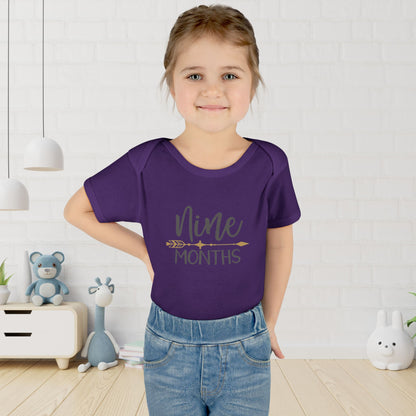 Golden Arrow Milestone Baby Bodysuit-Nine Months