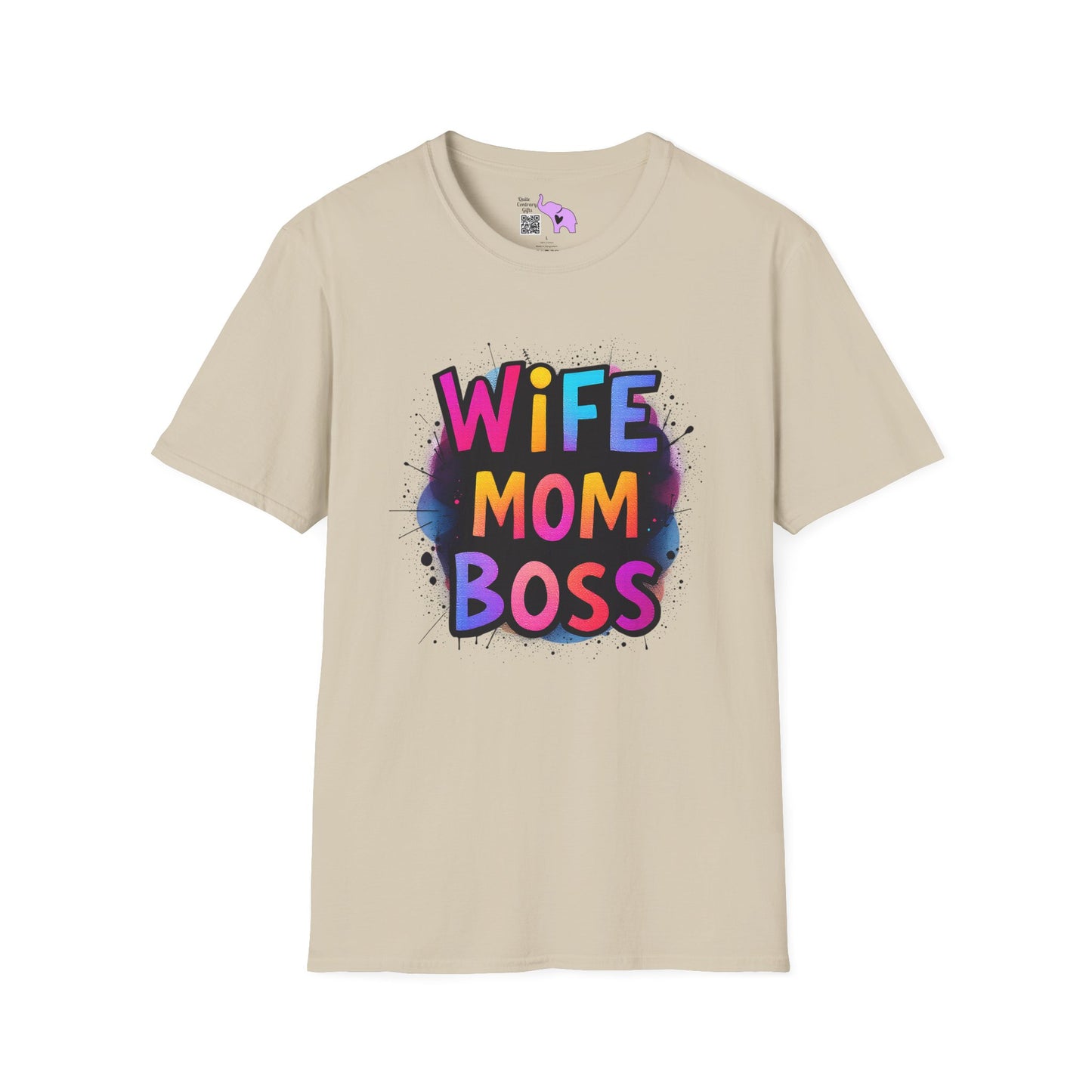 Wife Mom Boss (Primary Colors) Adult T-shirt