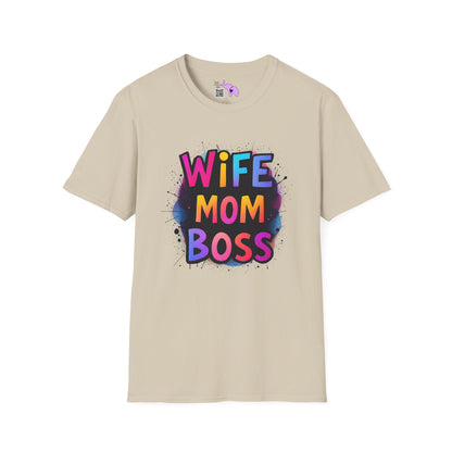 Wife Mom Boss (Primary Colors) Adult T-shirt