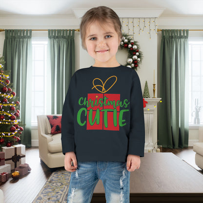Christmas Cutie Toddler Long Sleeve Tee