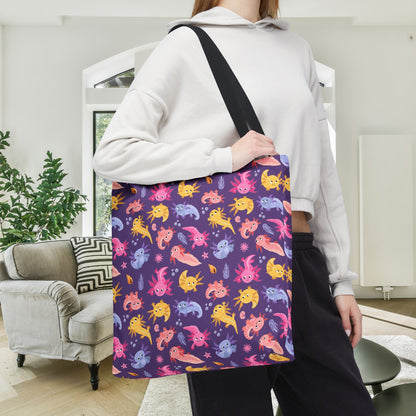 Axolotl Adventures Canvas Tote Bag