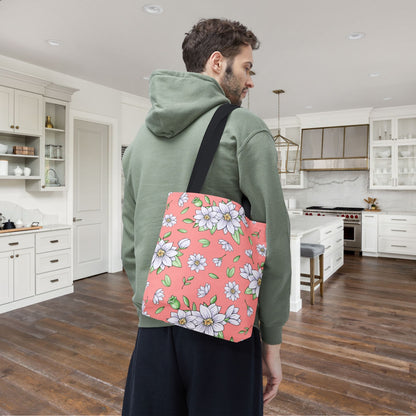 Jasmine Blush Garden Canvas Tote Bag