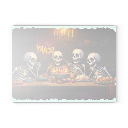 Eat, Drink, & Be Scary Glass Cutting Board