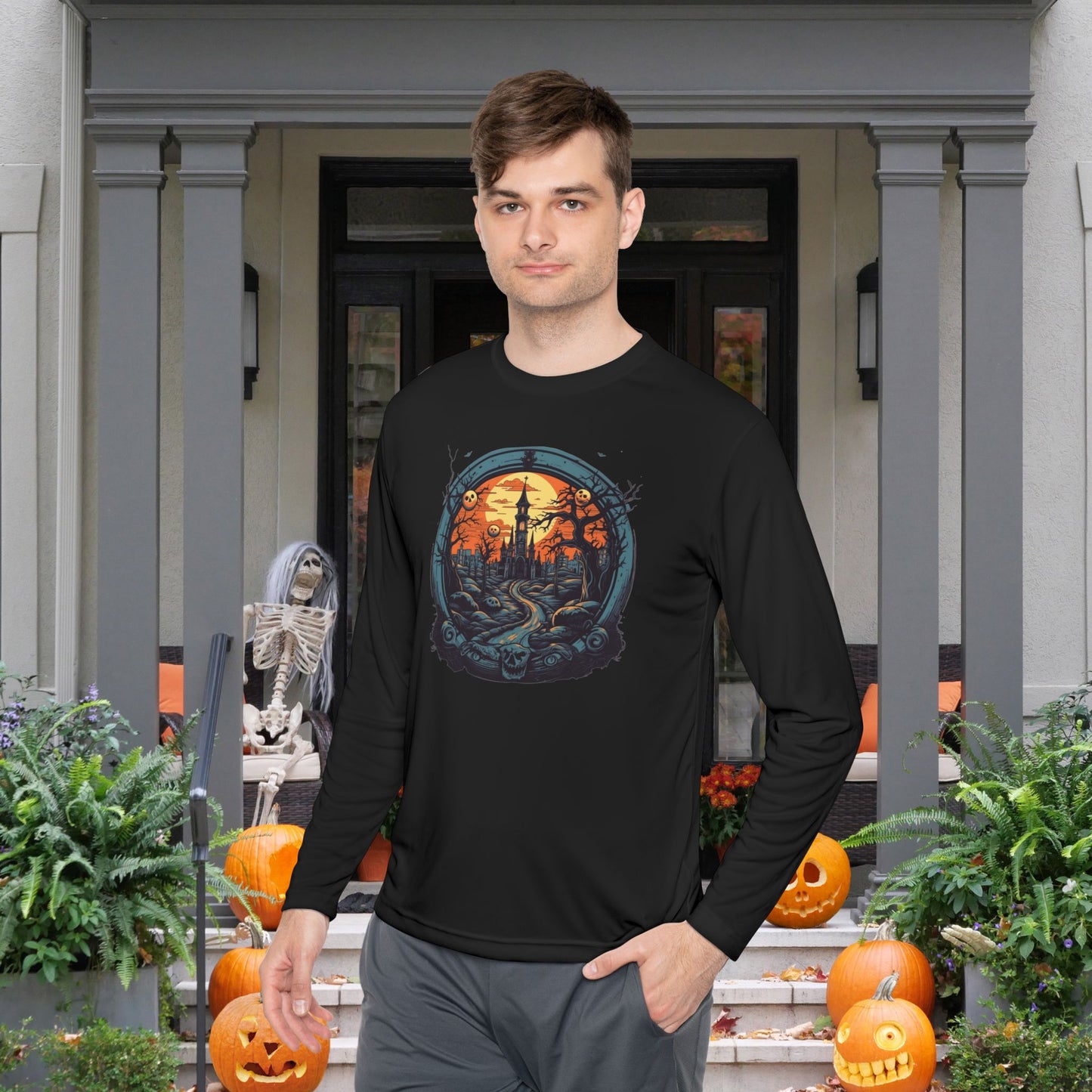 Creepy Cemetery 1 Adult Long Sleeve Tee