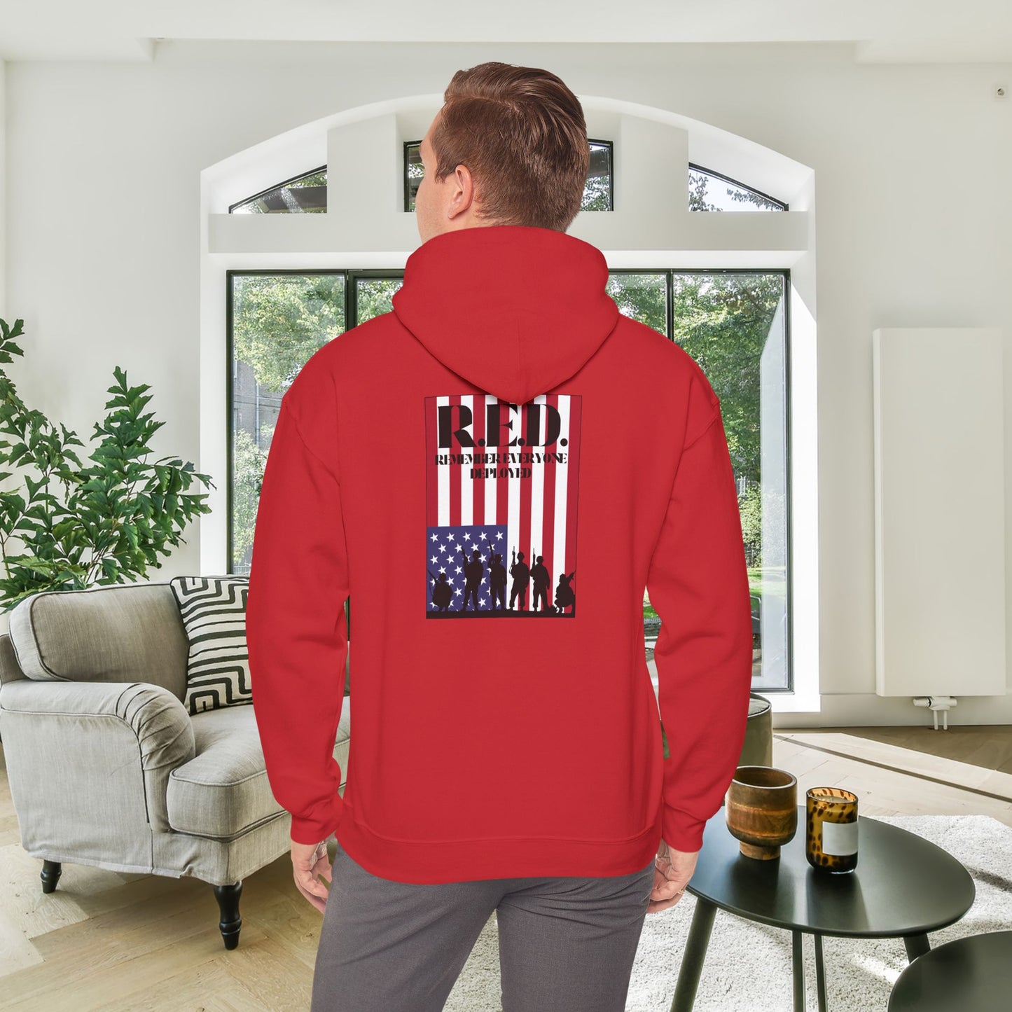 RED Fridays Remember Everyone Deployed Heavy Blend™ Hooded Sweatshirt