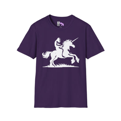 Bigfoot Rides A Unicorn Adult T-shirt