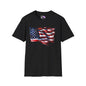 Waving American Flag Adult T-Shirt