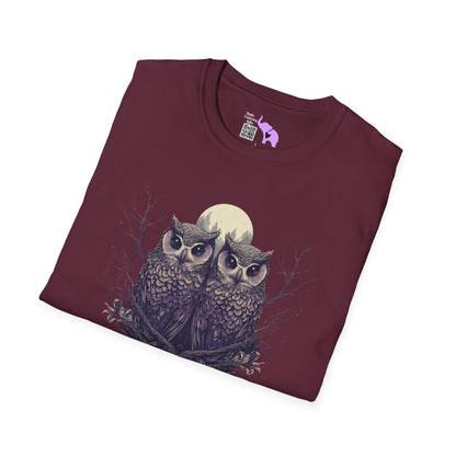 Owls with Full Moon Adult T-shirt