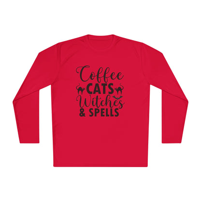 Coffee Cats Witches & Spells Adult Long Sleeve Tee