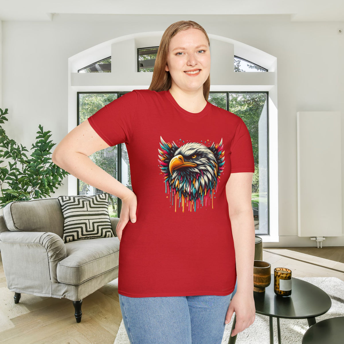 Colorful Bald Eagle Adult T-shirt