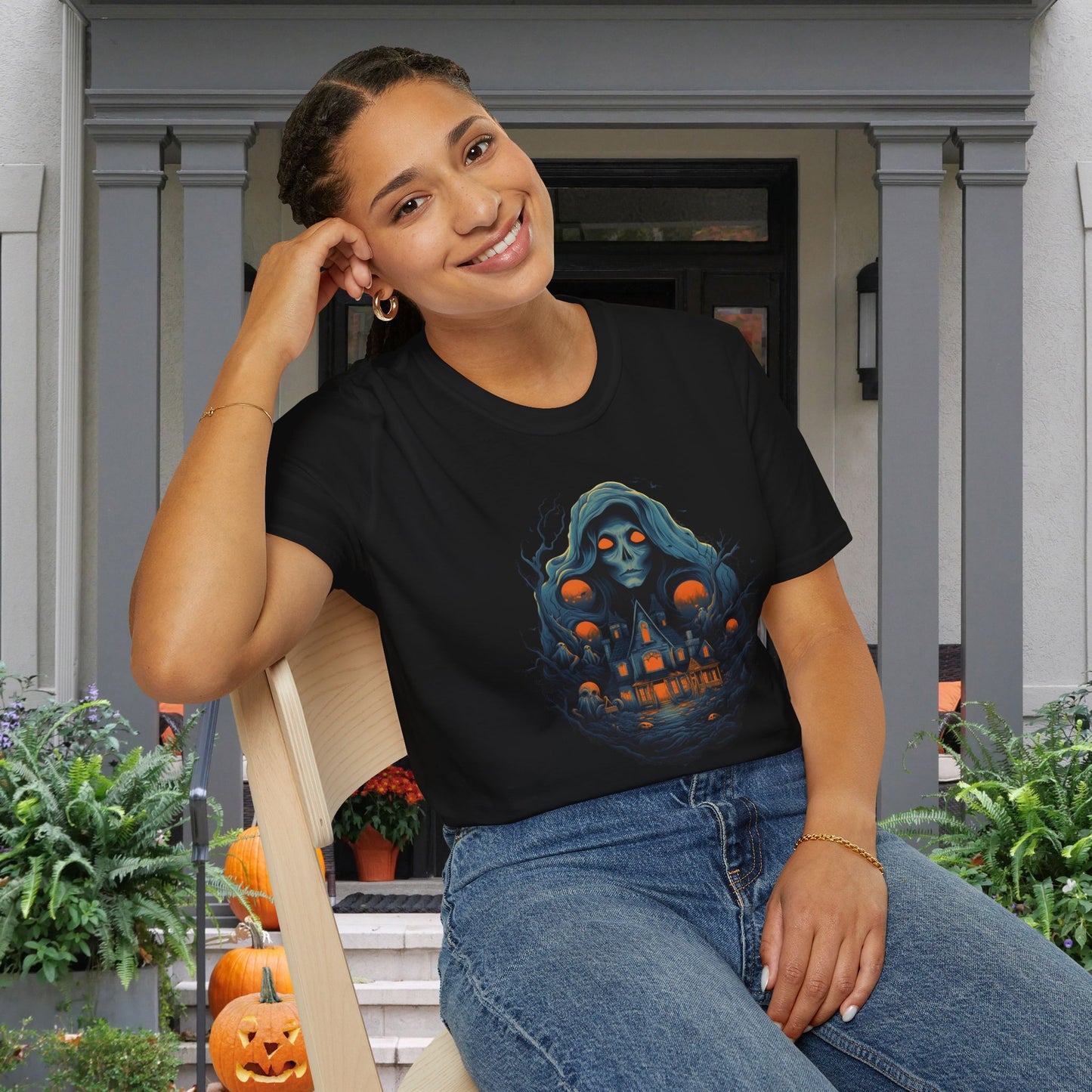 Creepy Ghost 7 Adult T-shirt