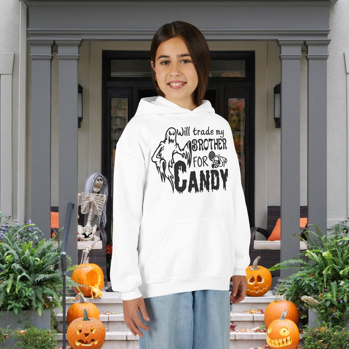 Will Trade My Brother For Candy Youth Heavy Blend Hoodie