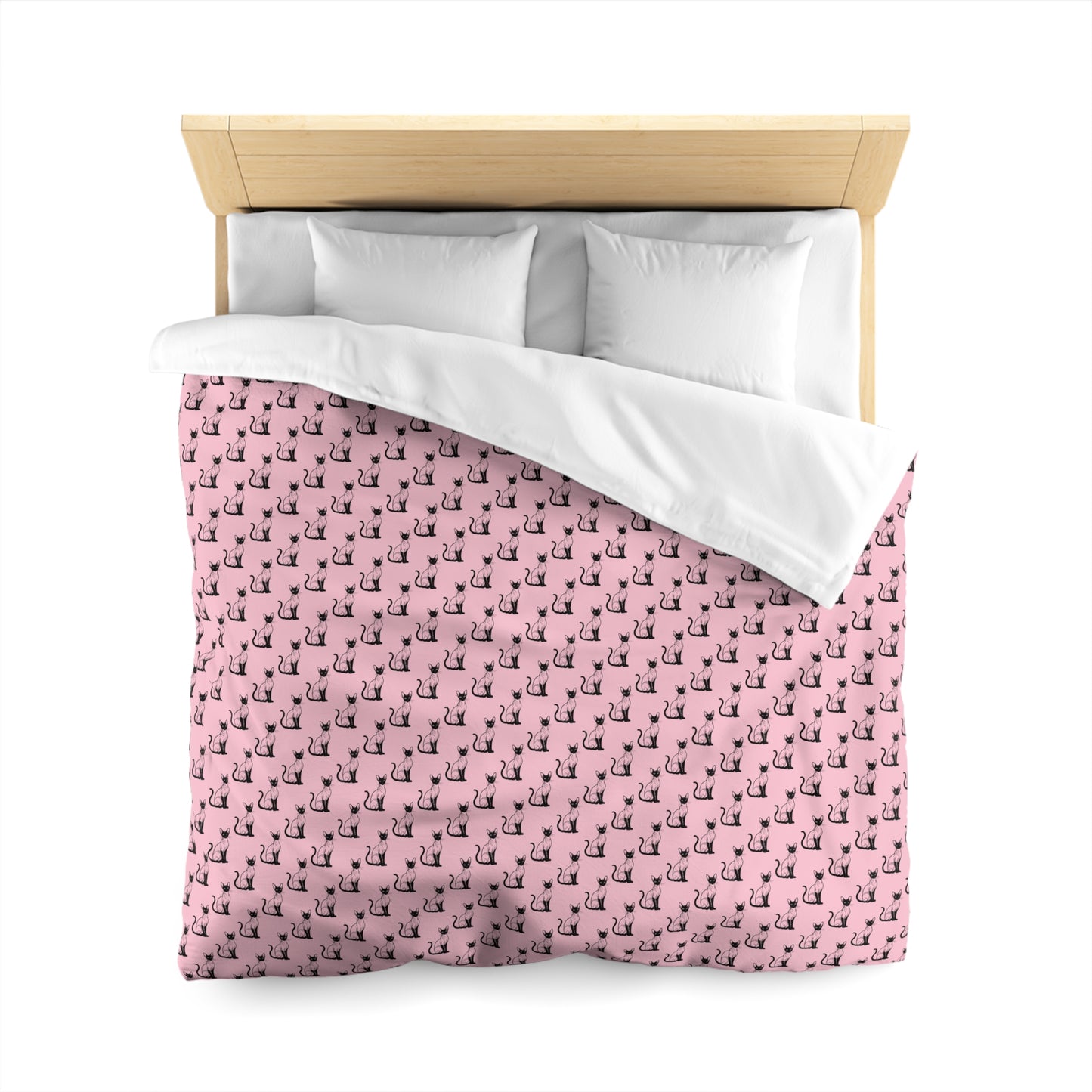 Siamese Charm – Pink Whisper Microfiber Duvet Cover