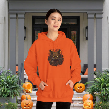 Creepy Black Cat Heavy Blend™ Hooded Sweatshirt