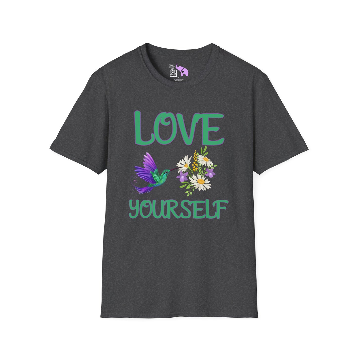Love Yourself w/Hummingbird Adult T-shirt