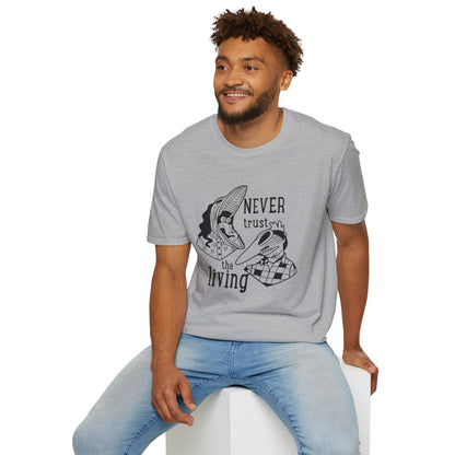 Beetlejuice Never Trust The Living Barbara & Adam T-shirt