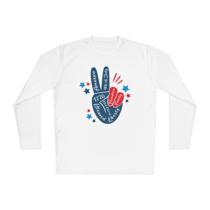 Patriotic Peace Adult Long Sleeve Tee