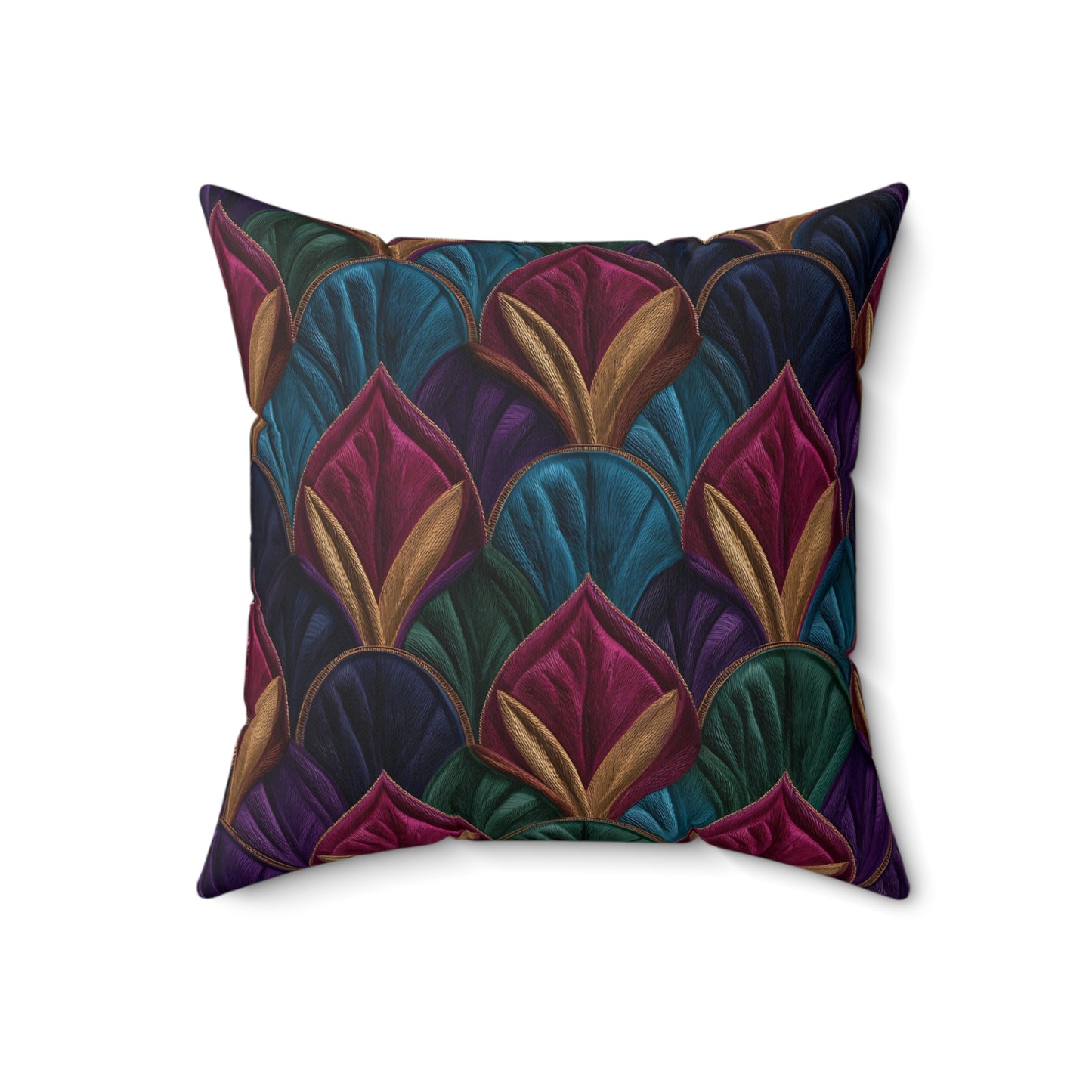 Velvet Night Garden Print Throw Pillow