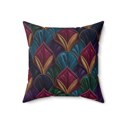Velvet Night Garden Print Throw Pillow