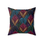 Velvet Night Garden Print Throw Pillow
