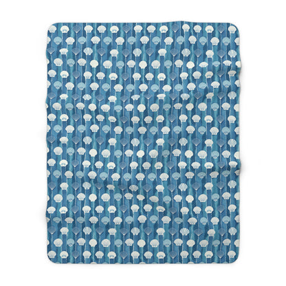 Oceanline Shells Sherpa Fleece Blanket